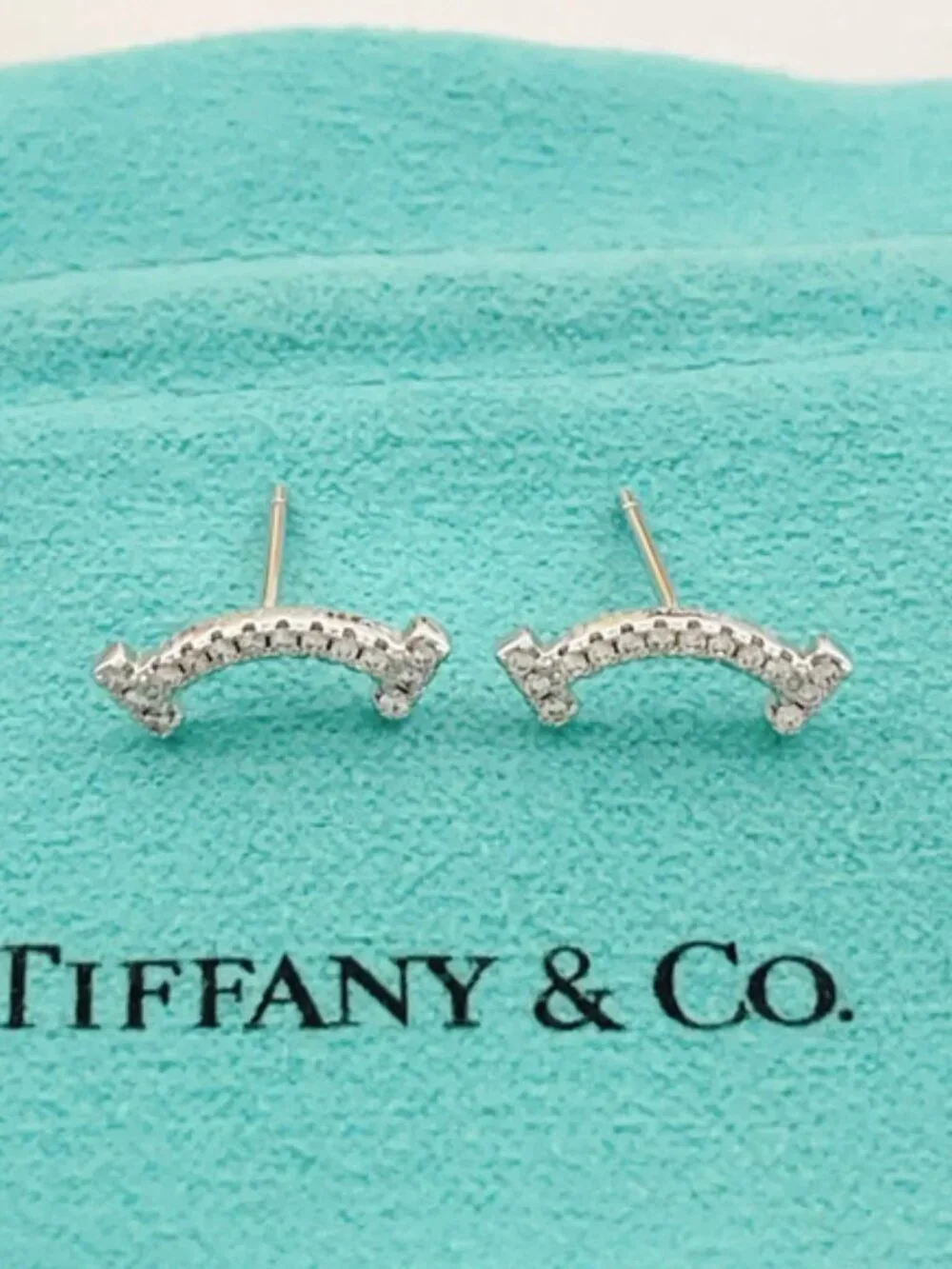 Tiffany & Co. Silver Starry Night Smile Earrings